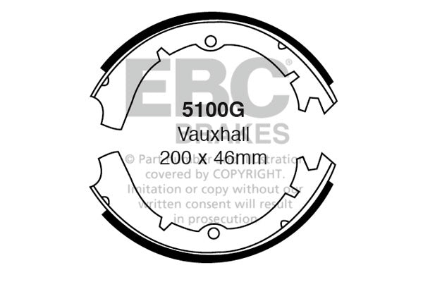 EBC Brakes Replacement Brake Shoe Set (5100G)