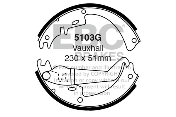 EBC Brakes Replacement Brake Shoe Set (5103G)