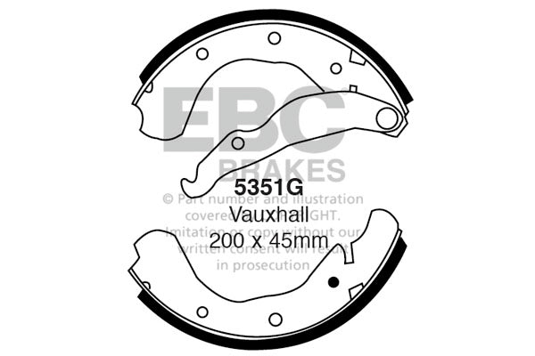 EBC Brakes Replacement Brake Shoe Set (5351G)