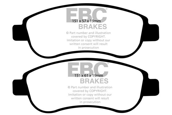 EBC Brakes Greenstuff 2000 Series Sport Brake Pad Set (DP21951)