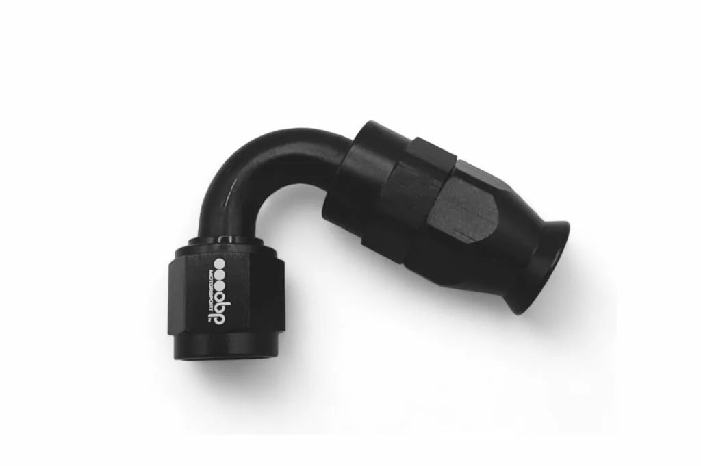 120 Degree PTFE Fuel Hose End Fitting Black