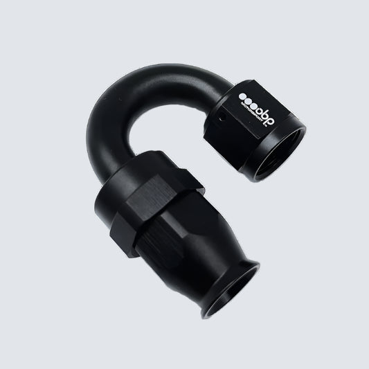 180 Degree PTFE Fuel Hose End Fitting Black