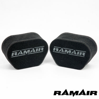 2x Twin Inlet Motorcycle Carb Sock Foam Air Filter 74mm