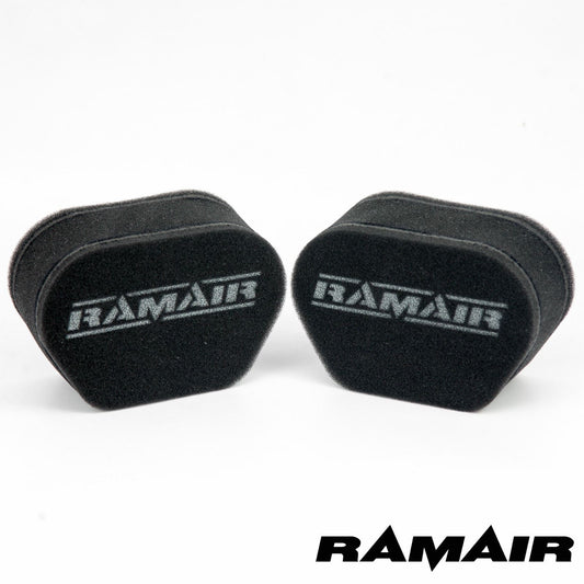 2x Twin Inlet Motorcycle Carb Sock Foam Air Filter 74mm