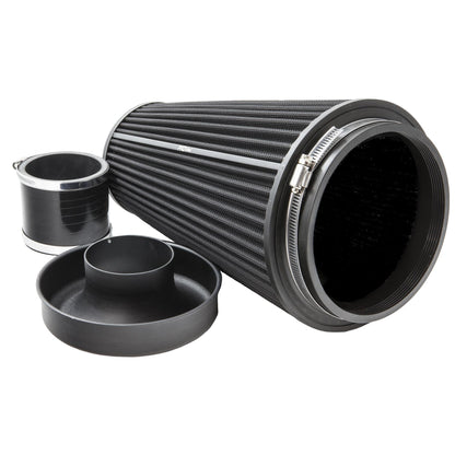 Ramair Pleated Pleated 102mm (4inch)ID Neck XLarge Cone Air Filter with Velocity Stack and Coupling