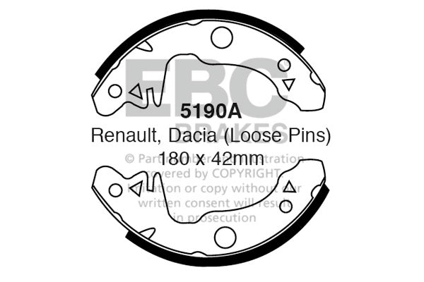 EBC Brakes Replacement Brake Shoe Set (5190A)