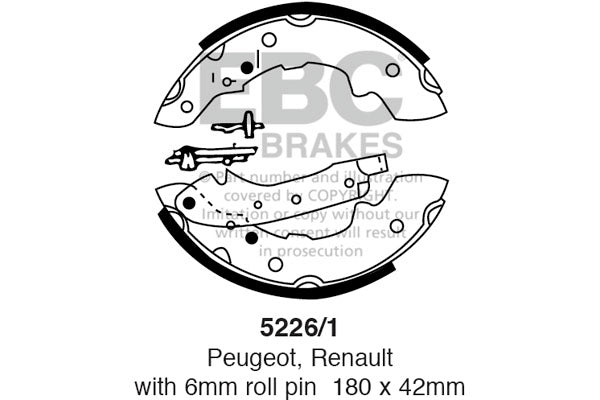 EBC Brakes Replacement Brake Shoe Set (5226/1)
