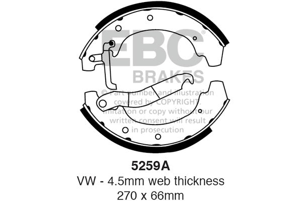 EBC Brakes Replacement Brake Shoe Set (5259A)