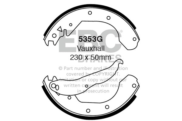 EBC Brakes Replacement Brake Shoe Set (5353G)