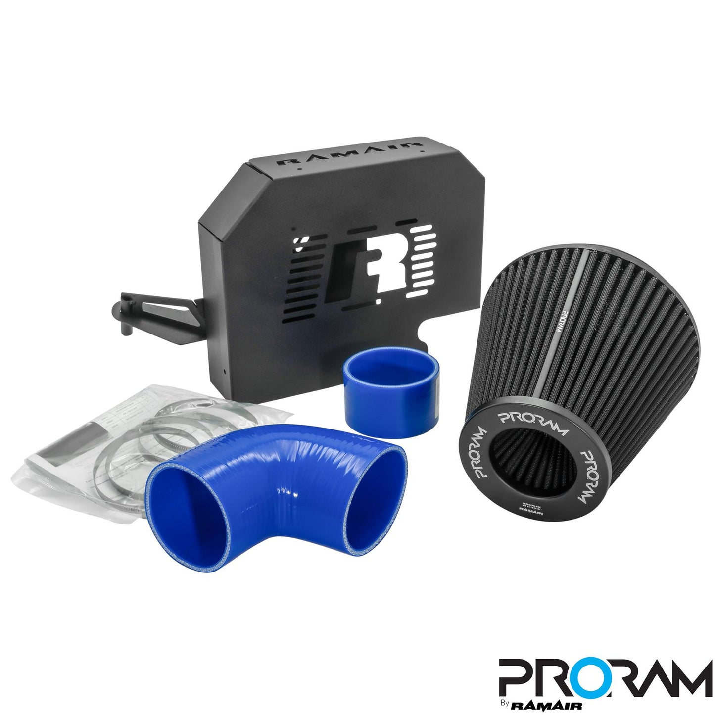 Performance Pleated Induction Kit for MK2 Focus ST with ECU Holder - Blue Hoses