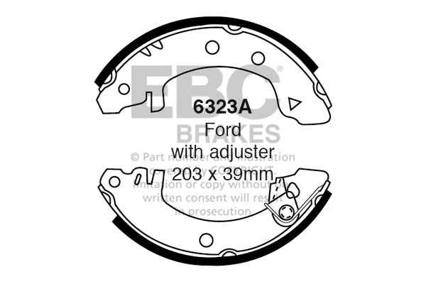 EBC Brakes Replacement Brake Shoe Set (6323A)