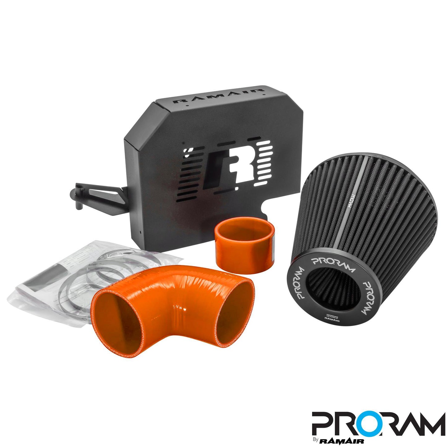 Performance Pleated Induction Kit for MK2 Focus ST with ECU Holder - Orange Hoses