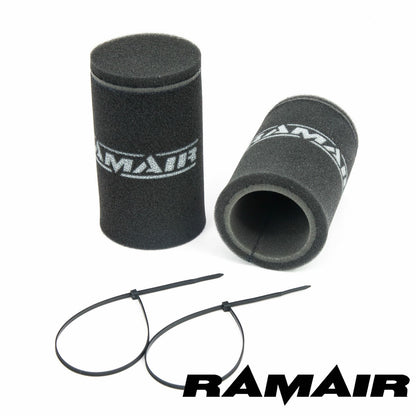 2x Single Inlet Motorcycle Carb Sock Foam Air Filter 165mm
