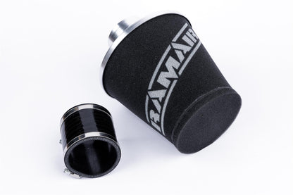 Ramair Medium Foam Filter Aluminium Base 90mm (3.5inch) OD Silver with Silicone Coupler