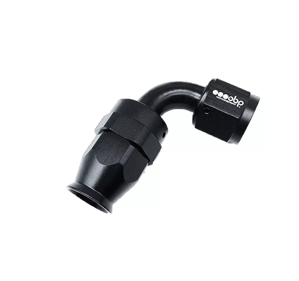 90 Degree PTFE Fuel Hose End Fitting Black