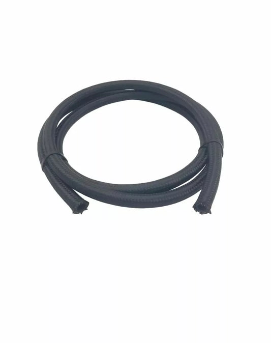 CPE Rubber Nylon Stainless Steel Braided Fuel Hose BLACK - PER M