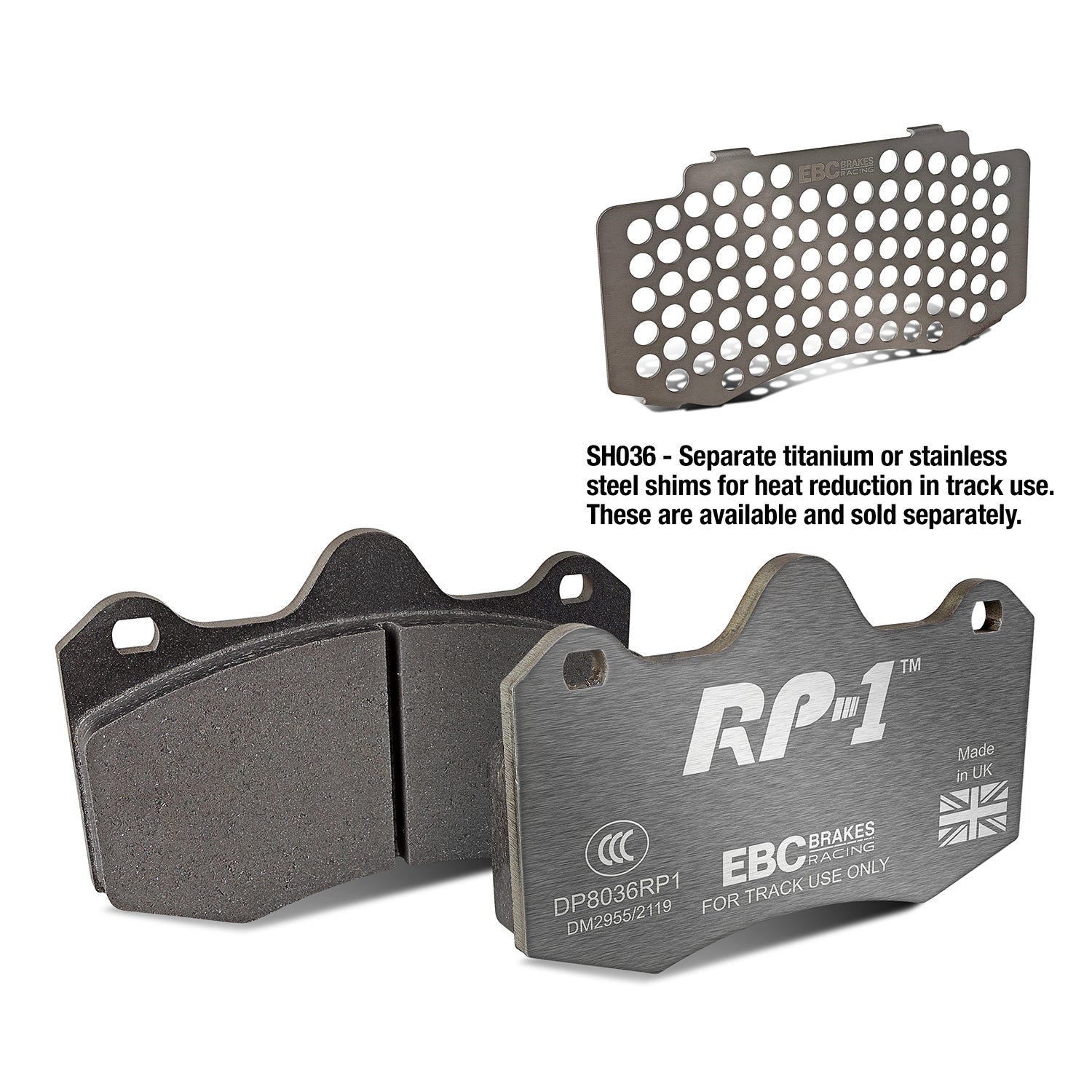 EBC Brakes Racing RP-1 Track and Race Brake Pads (DP8036RP1)