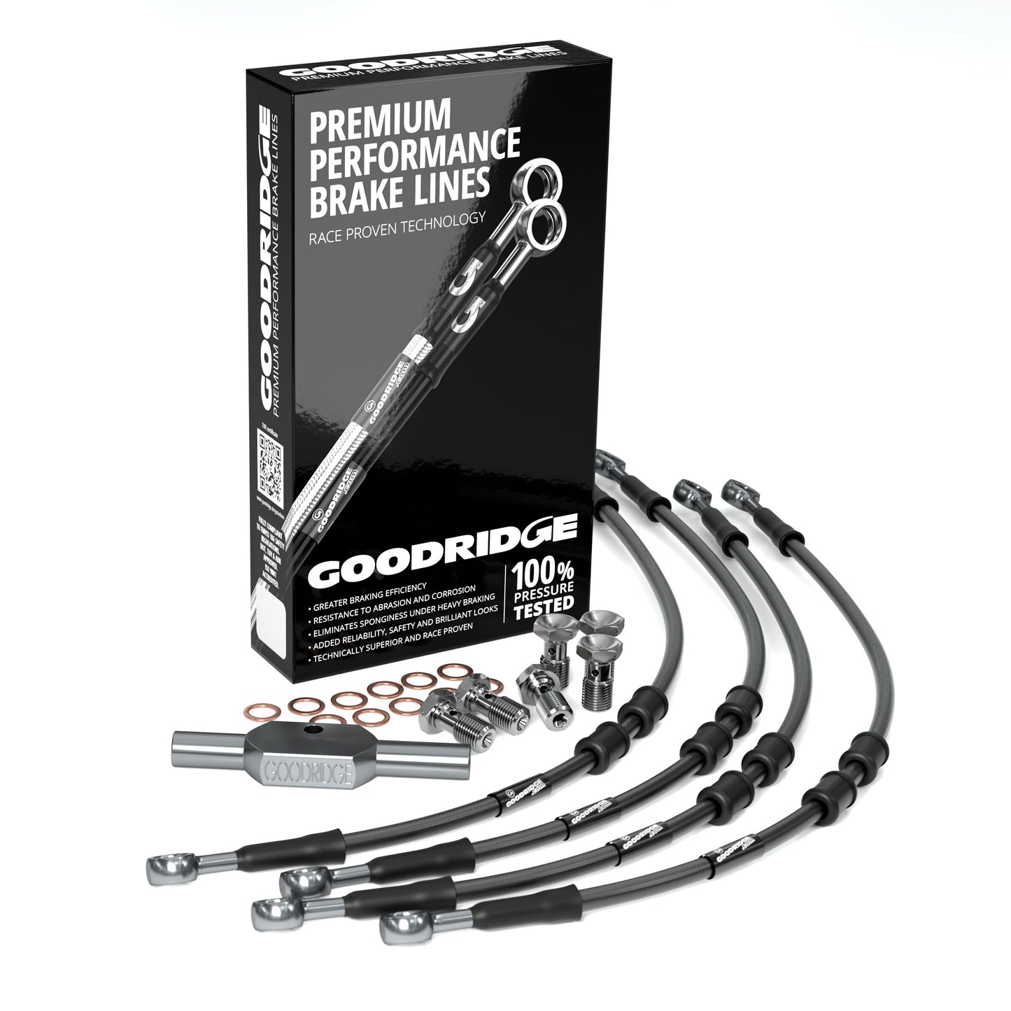 FRONT PERFORMANCE BRAKE HOSE KIT FOR HARLEY DAVIDSON FLHRC ROAD KING CLASSIC (ABS) 08 Harley Davidson
