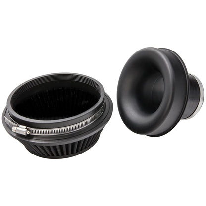 Ramair Pleated 70mm (2.75inch) ID Neck Small Cone Air Filter with Velocity Stack and Coupling