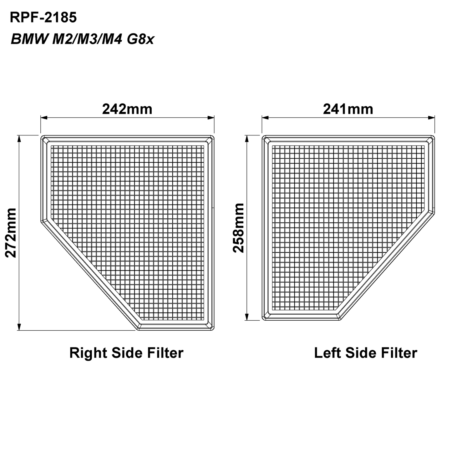 Performance Foam Replacement Air Filters for BMW M2 M3 M4 3.0T S58