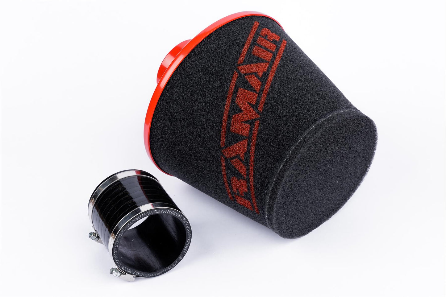 Ramair Foam Jet Stream Large Cone Air Filter 70mm (2.75inch) OD Red with Silicone Coupler