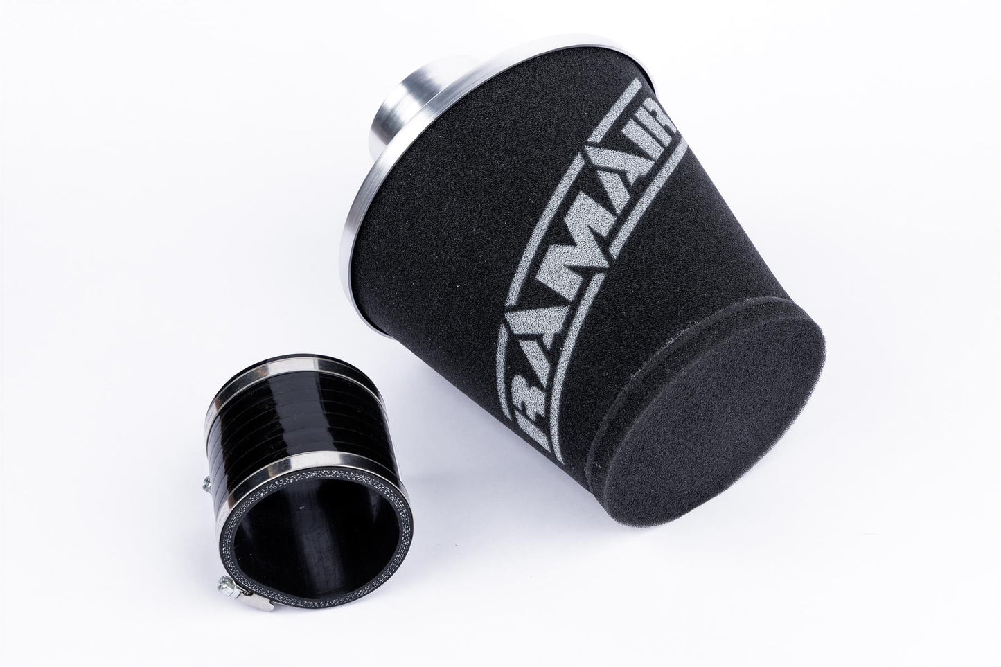 Ramair Medium Foam Filter Aluminium Base 60mm (2.3inch) OD Silver with Silicone Coupler