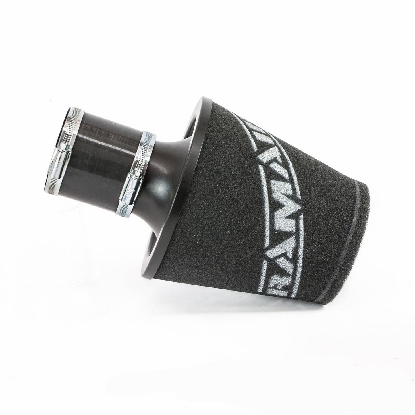 Ramair Medium Foam Filter Aluminium Base 80mm (3.1inch) OD Black with Silicone Coupler